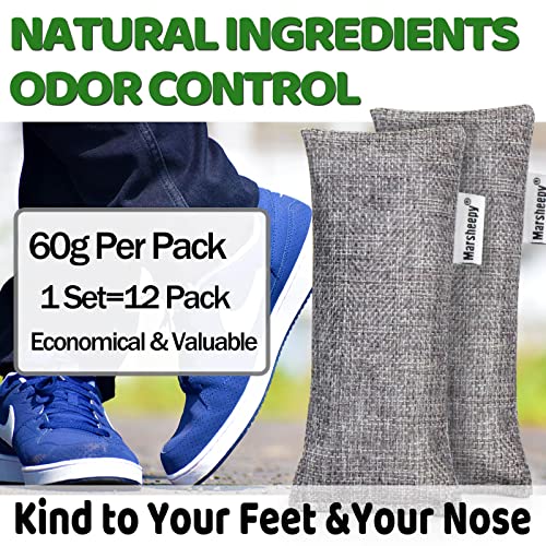 12 Pack Bamboo Charcoal Shoe Deodorizer Insert Bags, Shoe Odor Eliminator - view 3