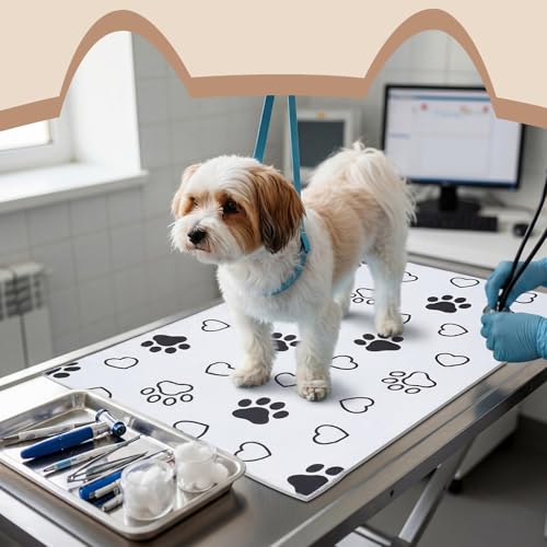 1 Pack 24x36 Inch Non-Slip Dog Grooming Mat, Black and White - view 3