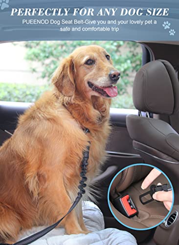 2 Pack Dog Seat Belt Adjustable Dog Car Seatbelts for Vehicle Nylon Pet Safety Seat Belt with Elastic Bungee Buffer Reflective & Durable Car Harness for Dogs - view 5