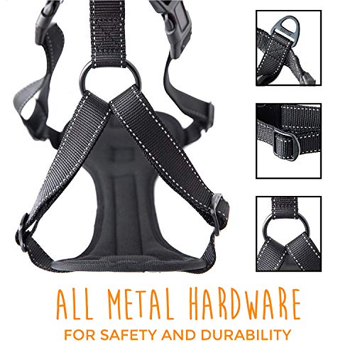 Dog Car Harness - Vehicle Safety Gear - 2 Leash Attachment - Adjustable Straps - Reflective Stitching - Soft Padding - Standard Harness Functionality - No Pull Front Leash Attachment - L - view 5