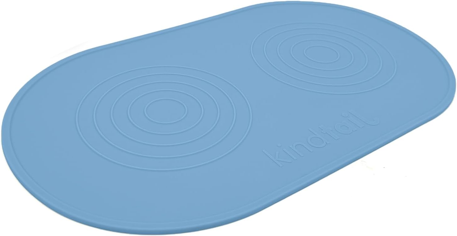Dog & Cat Food Mat - Waterproof, Food-Grade Silicone Pet Placemat for Feeding & Water Bowls - Raised Edges Protect Floors - Non-Slip Grip - Dishwasher Safe - 19 x 11 Inches, Grey - view 7