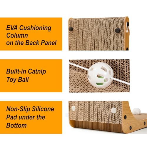 26.8 Inch Cardboard Cat Scratching Post, 2-Pack - view 5