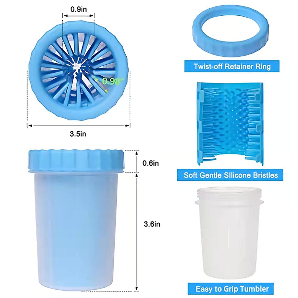 Dog Paw Cleaner Dog Paw Washer Cup with Lanyard, 2 In 1 Portable Silicone Pet Cleaning Brush Feet Cleaner for Small Dogs, Cat Paw Cleaner Dogs Grooming Dog Foot Cleaner (Green) - view 4