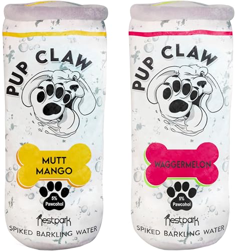 Pup Claw Dog Toys - Funny Cute Plush Dog Toys with Squeaker and Crinkle - Parody (2 Pack) (Tropical Pack)