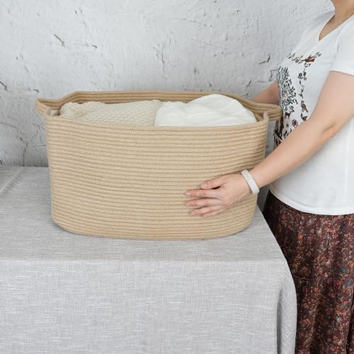 Large Rectangle Woven Jute Rope Storage Basket 22"x17"x12" - view 3