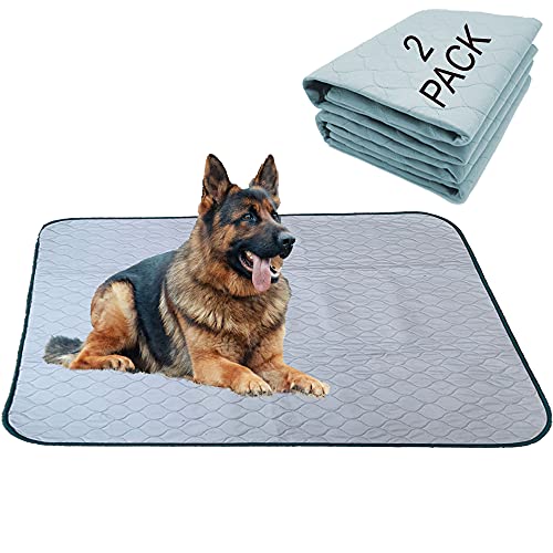 2 Pack 36" x 42" Reusable Dog Whelping Pad/Mat - Reusable Dog Pee Pad - Quilted Fast Absorbing Dog Training Pad Waterproof Puppy Training Pad Dog Housebreaking Absorption Pads
