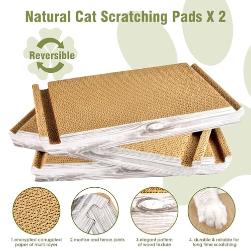 Foldable Cat Scratching Board Triangle Scratcher Cardboard Cat Scratch Pad 6 Usable Sides Cats Scratcher for Indoor Cats Scratching Post - view 3