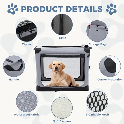 Soft Dog Crate 24 Inch, Small Foldable Outdoor Cat Carrier - view 3