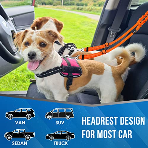 Double Dog Car Seat Belt, No Tangle Headrest Restraint - view 4