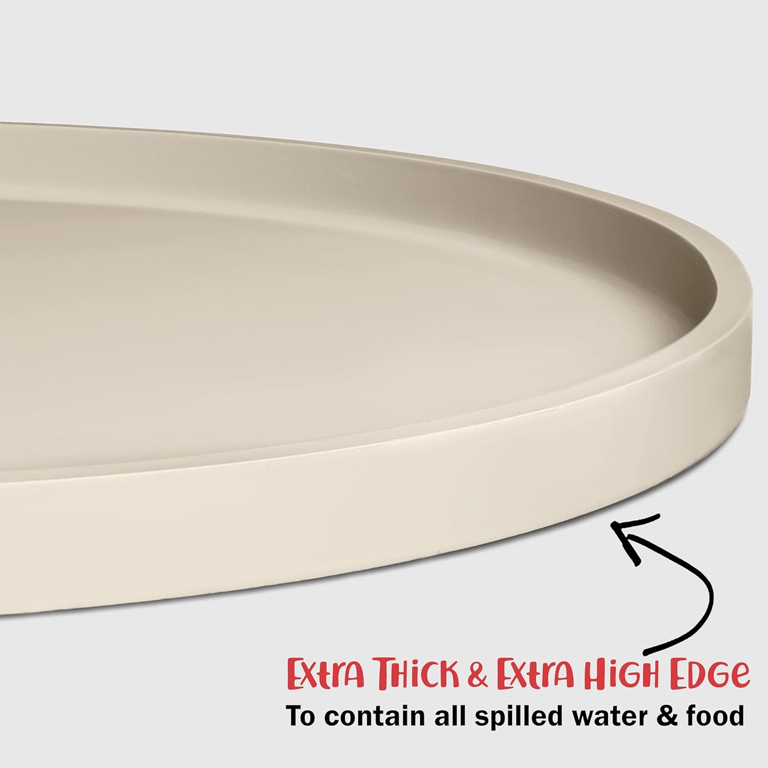 Dog Food Mat - Waterproof Dog Bowl Mat, Silicone Pet Mat for Food and Water Bowls, Nonslip Pet Feeding Mat with Edges, Dogs Food Mats for Floors, Puppy Supplies (Small, White Sand) - view 5