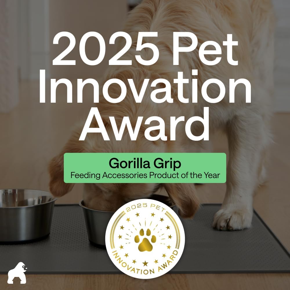 100% Waterproof Raised Edge BPA Free Silicone Pet Feeding Mat, Dog Cat Food Mats Contain Spills Protects Floors, Placemats for Cats and Dogs Water Bowl, 18.5x11.5, Gray - view 6