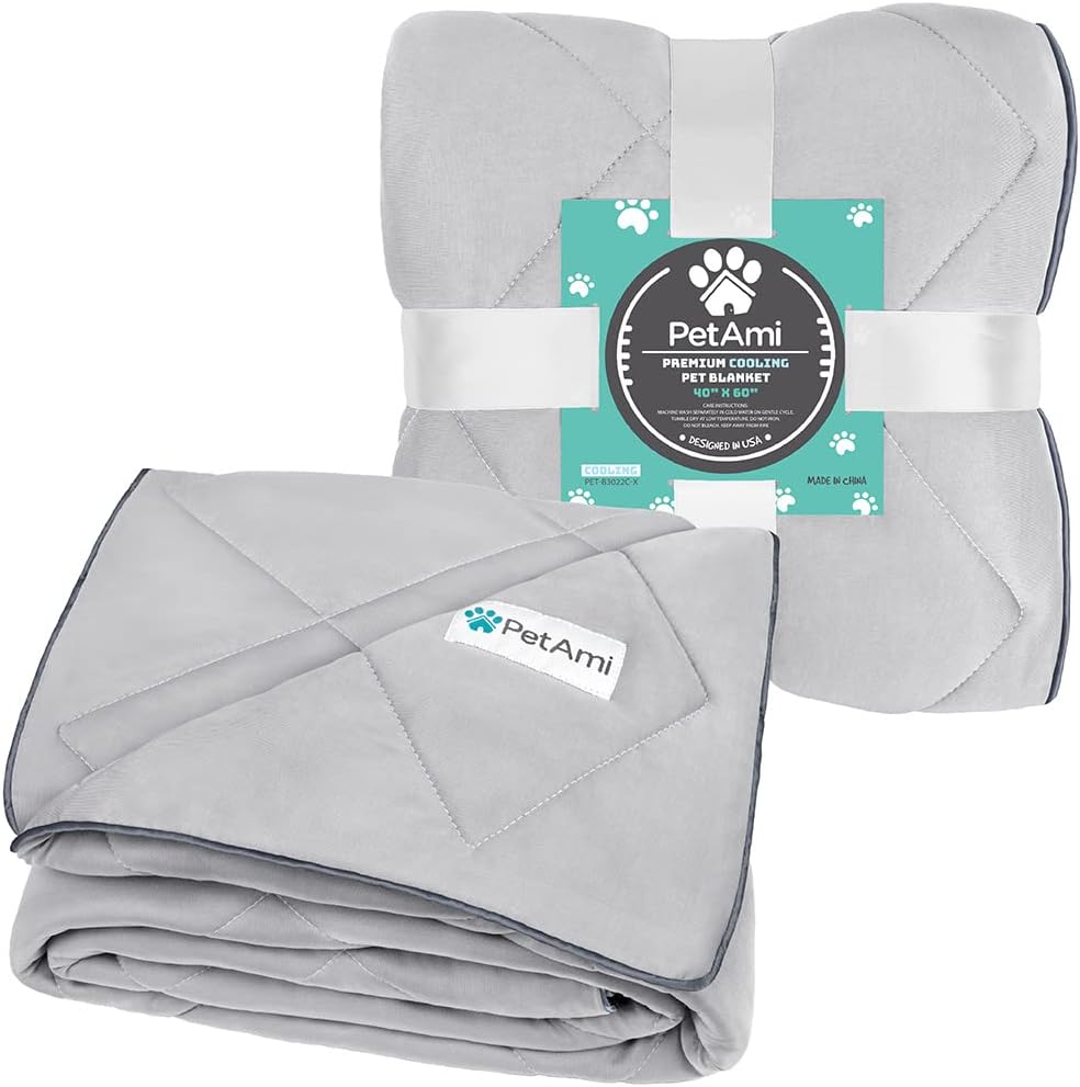 Premium Cooling Dog Blanket | Lightweight Fluffy Pet Throw Blanket Bed Cover for Dogs, Cat, Puppies | Pet Blanket Furniture Protector Couch Sofa | Reversible Fuzzy Cozy | 40x60, Light Grey - view 6