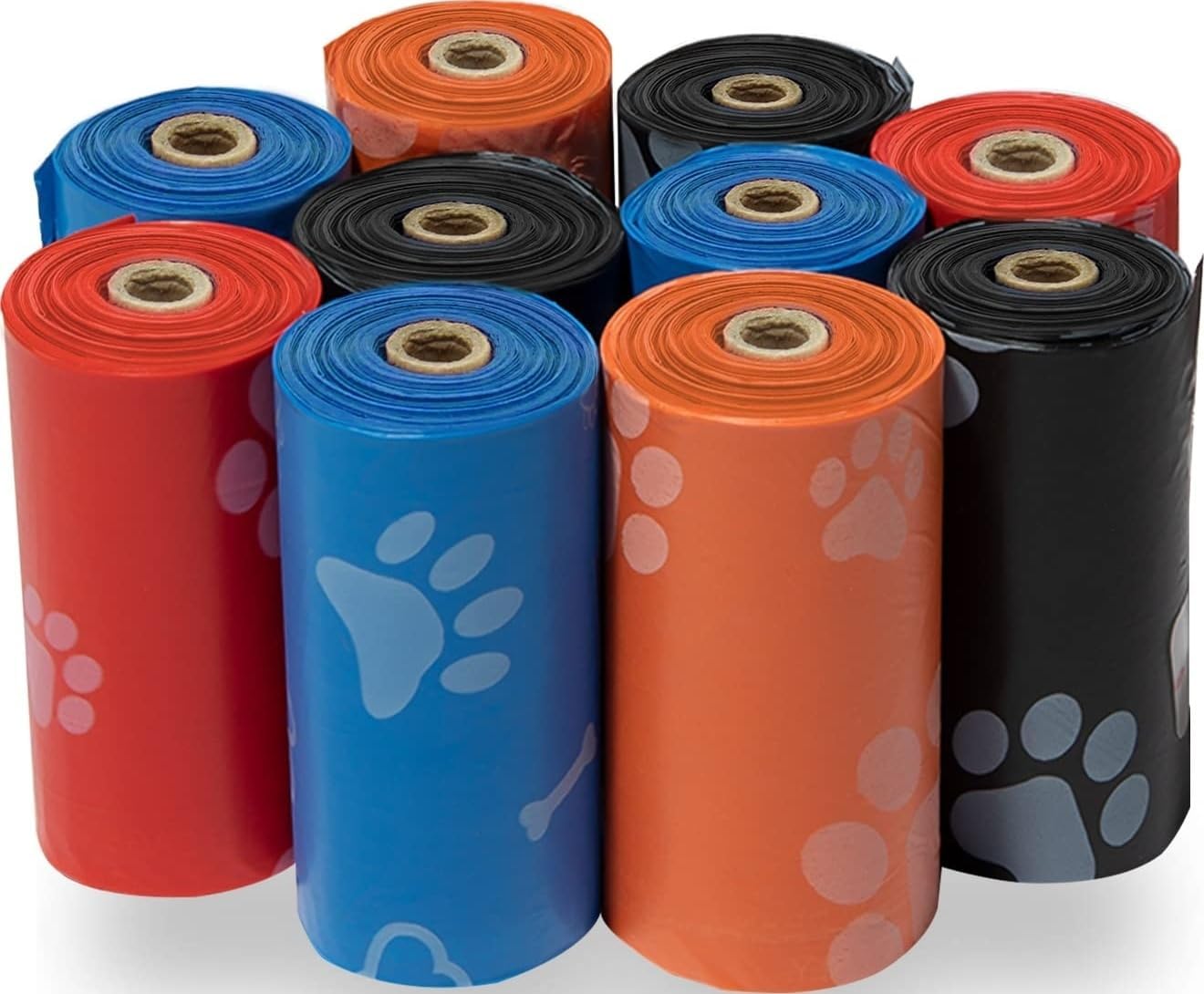 Poop Bags for Dogs - Assorted Colors, 150 Count | Scented, Leak-proof, Easy-Tear perforations, 15 Thick Bags per roll, Outdoor Walking & Travel, Fits Standard Holders