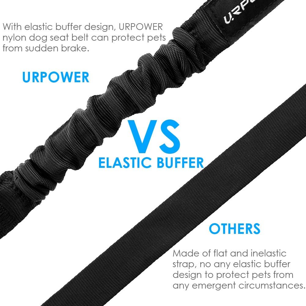 Retractable Dog Seat Belt, Adjustable Safety Belt, 2 Pack | Elastic Bungee, Heavy Duty, 360° Swivel, Fits Most Vehicles, Small to Large Dogs, Zinc Alloy Clip - view 4