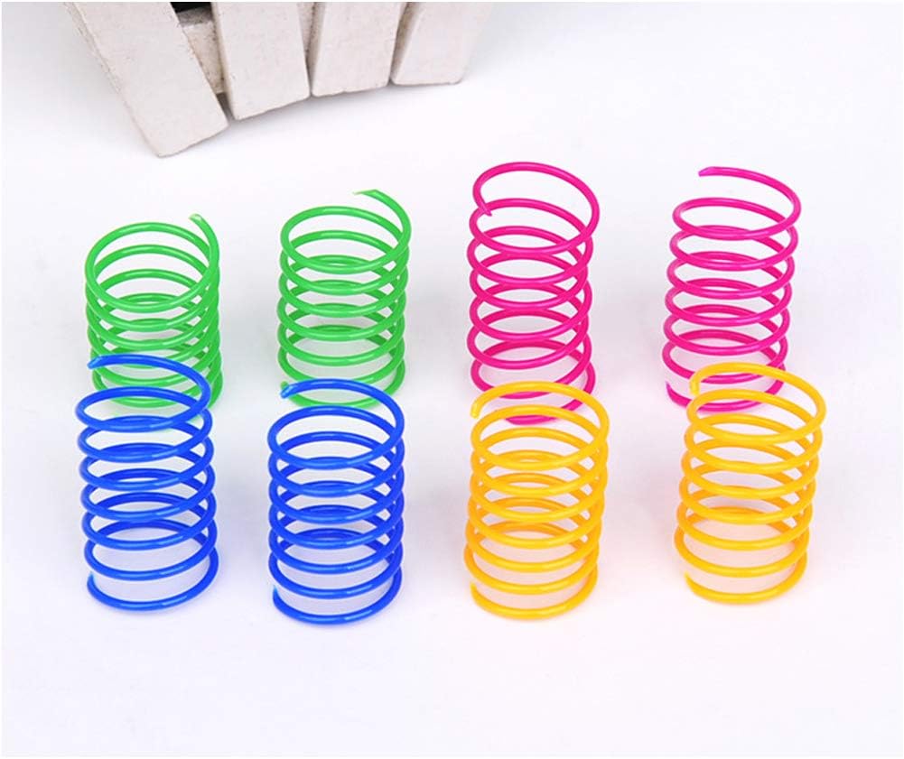 Cat Spring Toy (60 Pack), Cat Kittens Toys Plastic Coil Spiral Springs for Swatting, Biting, Hunting, and Active Healthy Play (Random Color) - view 3
