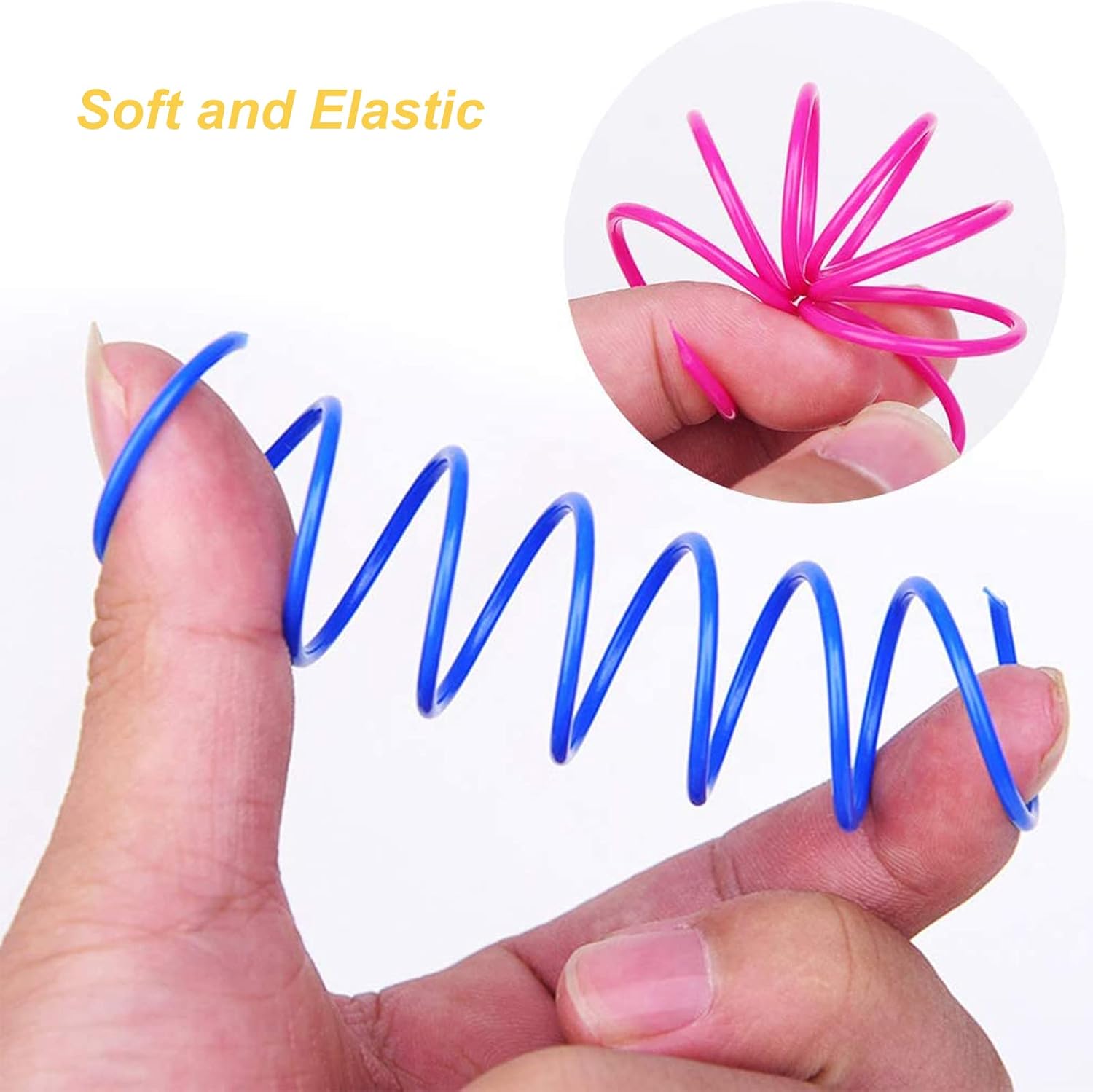 Cat Spring Toys 60 Pack, Colorful Springs Cat Toys Interactive Cat Toy Plastic Coil Spiral Springs Creative Cat Toy to Kill Time and Keep Fit Heavy Plastic Spring for Indoor Cats Kitten Toys - view 4