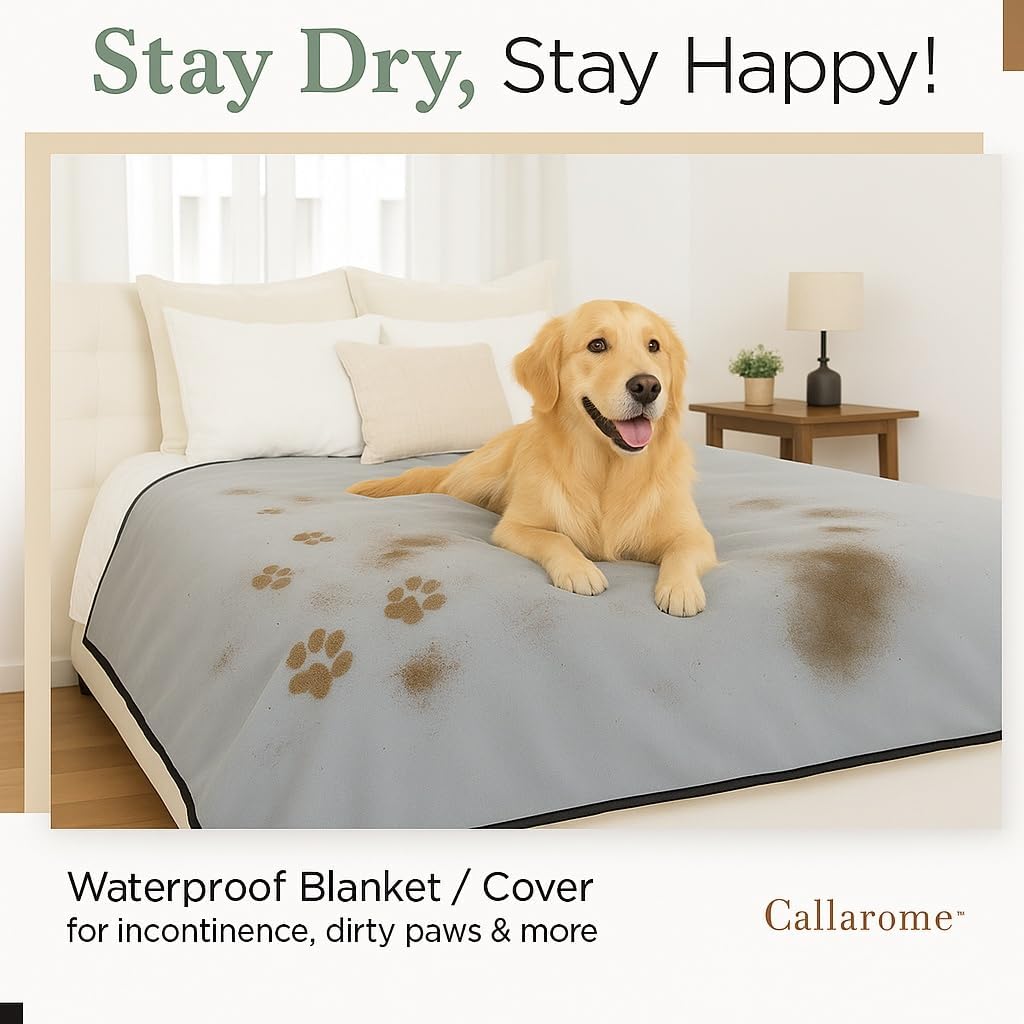 Waterproof blanket for bed or couch – soft and leakproof waterproof throw blanket, water proof & stain resistant easy to clean throw blanket cover for adults or pets, reversible grey 60"x80" with high-density heavy-duty material - ultra-soft & durable - view 2