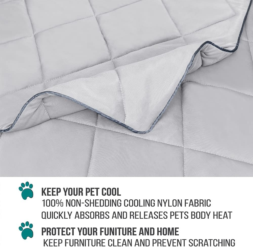 Premium Cooling Dog Blanket | Lightweight Fluffy Pet Throw Blanket Bed Cover for Dogs, Cat, Puppies | Pet Blanket Furniture Protector Couch Sofa | Reversible Fuzzy Cozy | 40x60, Light Grey - view 4