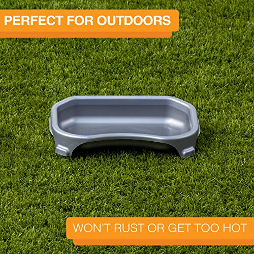Large Capacity Cat Bowls, Water Bowl for Cats, Reptiles, Chickens, Birds, & Small Animals, Cat Food Bowl (6 Cups), Indoor or Outdoor Water Trough & Feeder, Gunmetal Grey - view 4