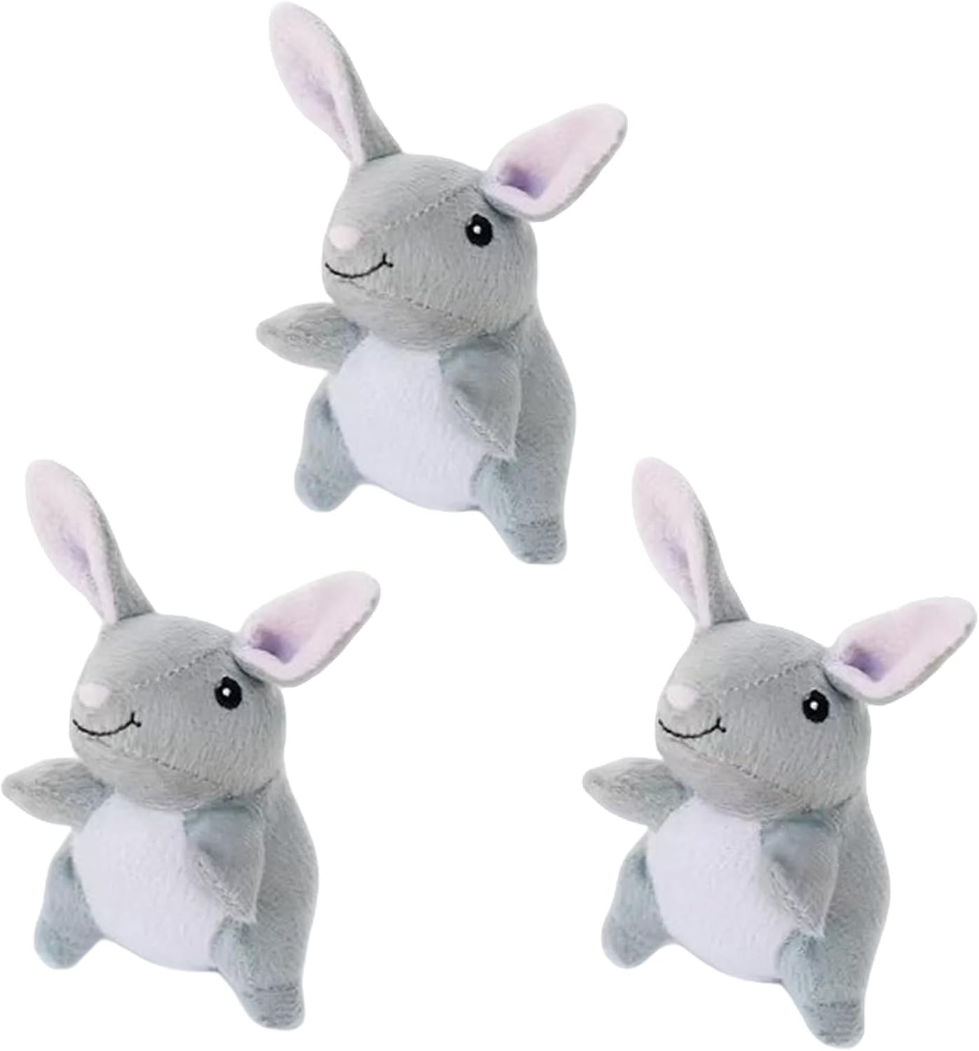 Burrow Replacement Miniz - Interactive Dog & Puppy Toys for Boredom, Stimulating Pet Products to Keep Them Busy, Plush Refills for Hide & Seek Puzzle, Squeaky Toy for Enrichment - Bunnies