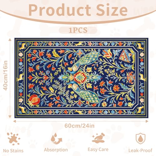 Pet Dog Cat Food Mat, Cute Animal Dog Bowl Mats, 16 * 24 in - view 3