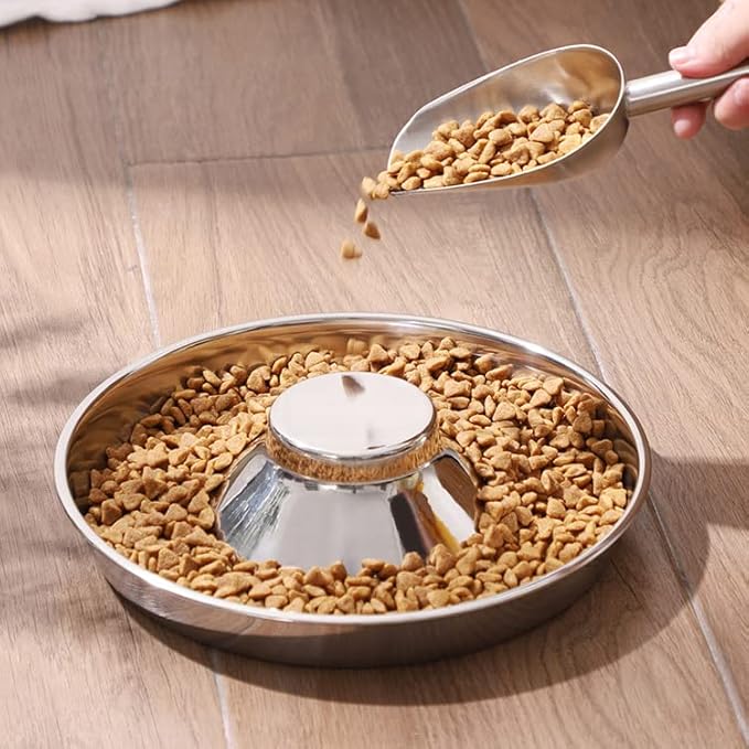 2 Pack Stainless Steel Puppy Bowls, Pet Slow Feeder Bowls, Non-Skid Dog Food and Water Bowl, Feeding Weaning for Small Medium Large Dogs, Cat, Pets, Multiple Puppies - view 7