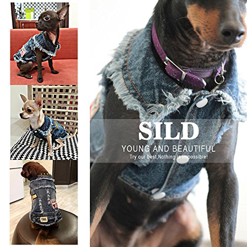 Pet Clothes Dog Jean Jacket Puppy Denim Lapel Vest Tank Top Apparel - view 4