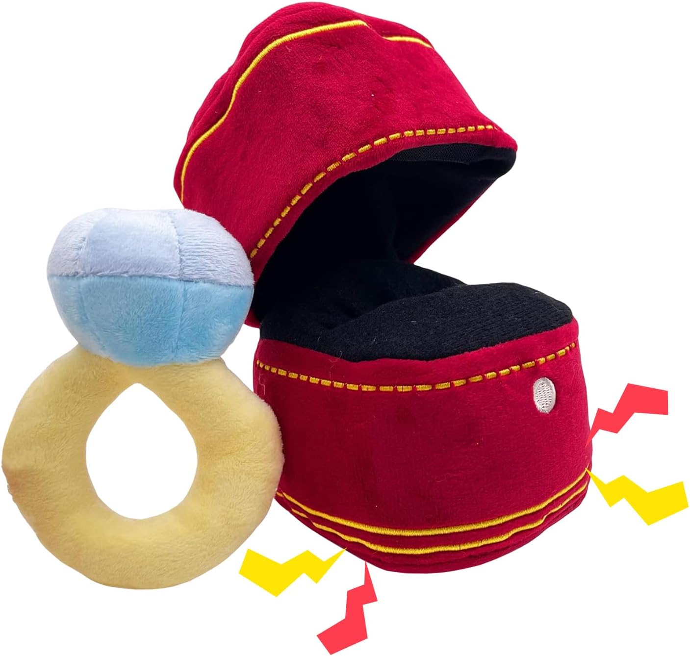 Squeak Plush Toy, Interested Diamond Ring Case, Stuffed Pet Chew Soft Pet Supplies Dog Toy for Dog Wedding - view 4