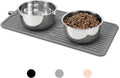 Pet Placemat for Dog and Cat, Mat for Prevent Food and Water Overflow, Suitable for Medium and Small Pet, Grey, Silicone