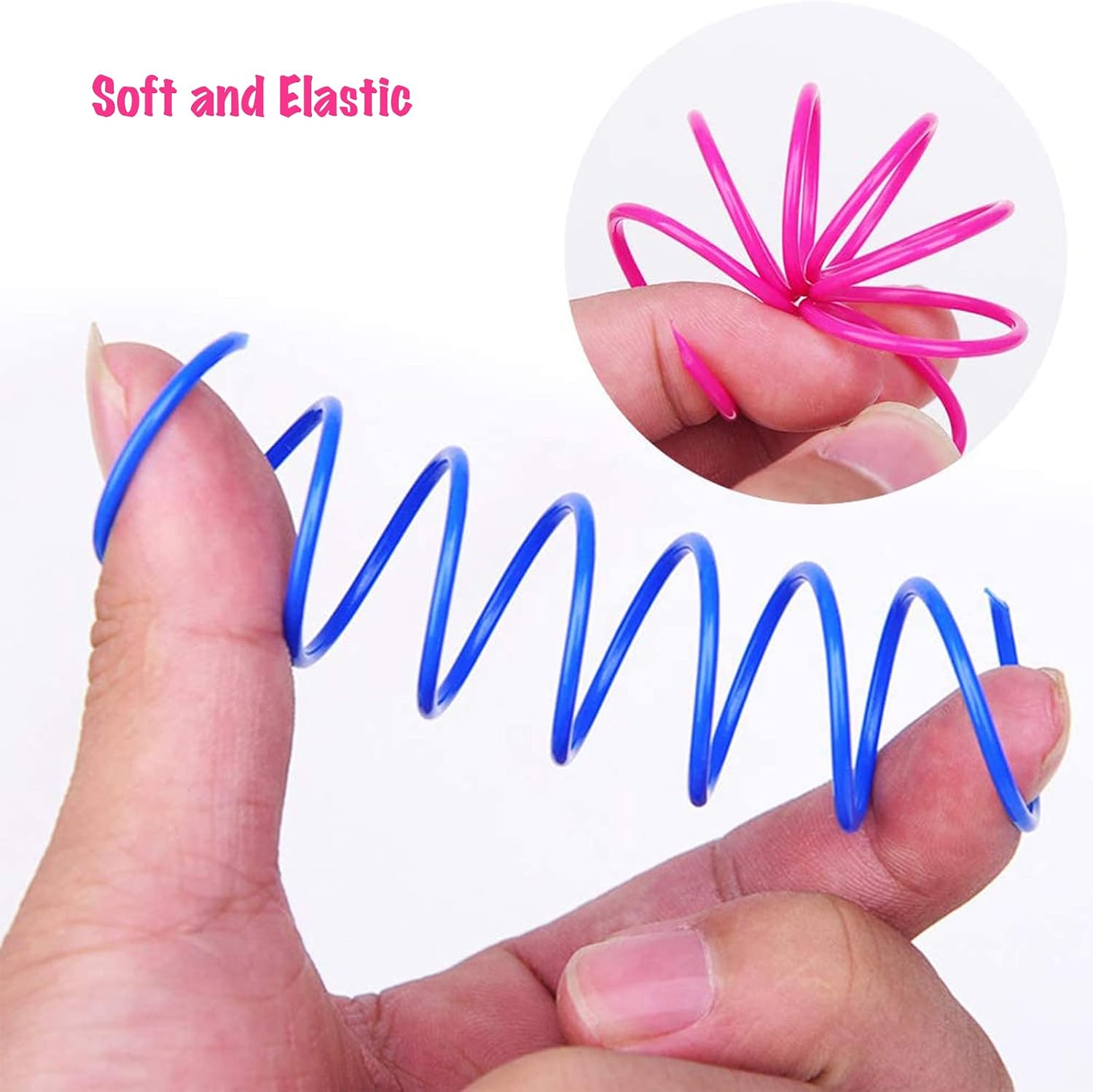 120 Pack Cat Spring Toy - Interactive Plastic Coils for Indoor Cats, Colorful Spiral Springs for Swatting, Biting, Hunting - Active Healthy Fitness Play Kitten Toys - view 2