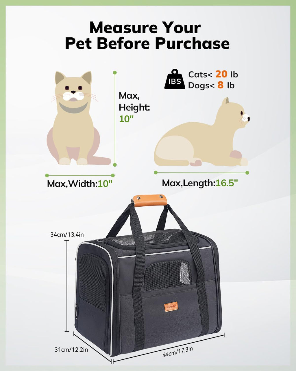 Cat Carrier - Cat Carrier Soft for Medium or Large Cats up to 20lbs, with Dual-Sided Cushion, Secure Buckle and Foldable Bowl, Dog Carriers for Small Dogs - Pet Carrier (Dark Gray) | with Dual-Sided Cushion, Secure Buckle and Foldable Bowl, Dog Carriers f - view 6