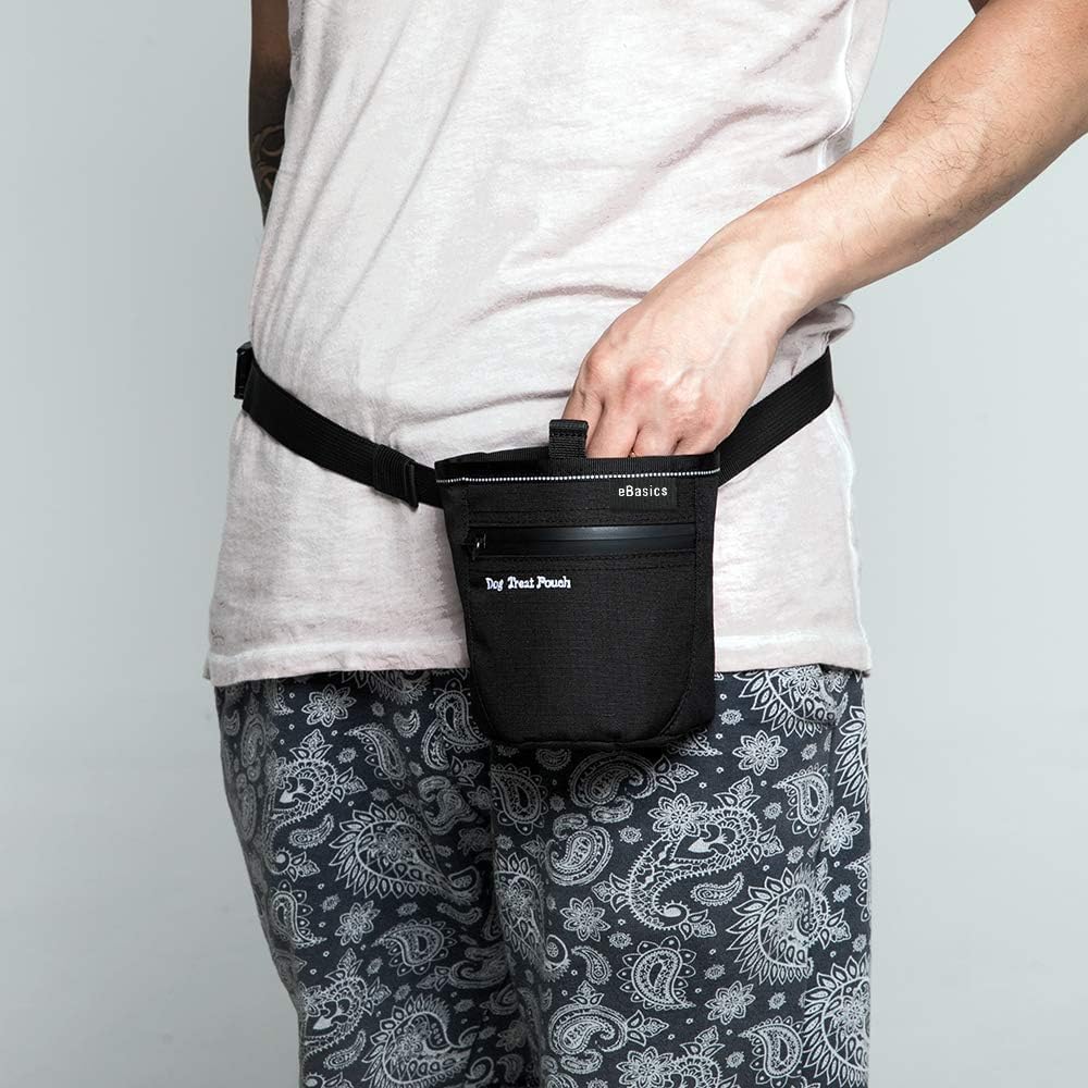 Dog treat pouch for training, magnetic closure, waist clip belt, hands free | dog treat bag for pet obedience training, running and walking, one hand access, open top, 3 cups - view 3