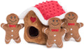 Burrow- Interactive Dog & Puppy Toys for Boredom, Stimulating Pet Products to Keep Them Busy, Hide & Seek Plush Dog Puzzle, Enrichment Squeaky Toy, For Small & Medium Dogs- Gingerbread House