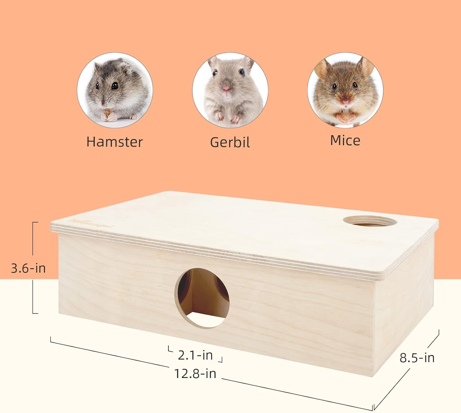 Multi-Chamber Hamster House Maze: 2 Entrance 6 Rooms Maze Habitat | No-Disturb Removable Lid - Encourage Pets Hide and Explore Freely Hideout & Tunnel Maze Toys for Hamster Gerbils Mice Lemming - view 2