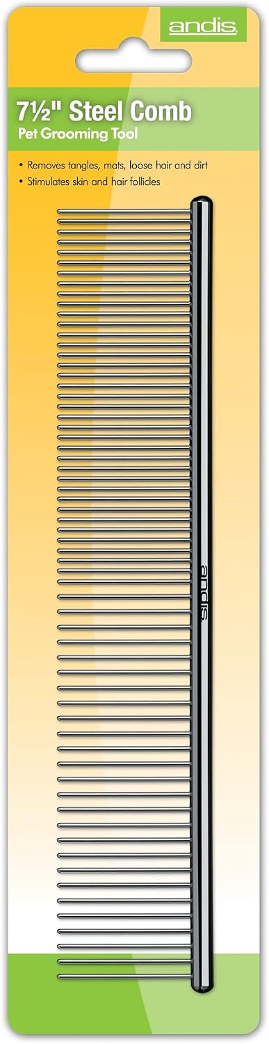 65730 Stainless-Steel Comb for Knots, Mats & Loose Hair Removal - Effective Dematting Tool, Comfortable, Lightweight, Portable & Safe for Dogs, Cats & Pets – Silver, 7-1/2-Inch - view 3
