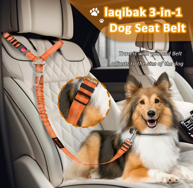 Removable Dog Seat Belt Harness for Car, 3 in 1 Pet Seatbelt Leash - view 2