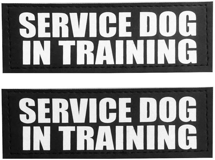 Service Dog in Training Dog Patches, Reflective and Removable Dog Tags for Service Vest Dog Harness