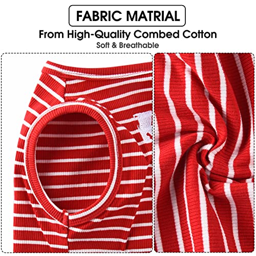 Dog Shirt Soft Cotton Tank Top Lightweight Stretchy Red & Blue L - view 4