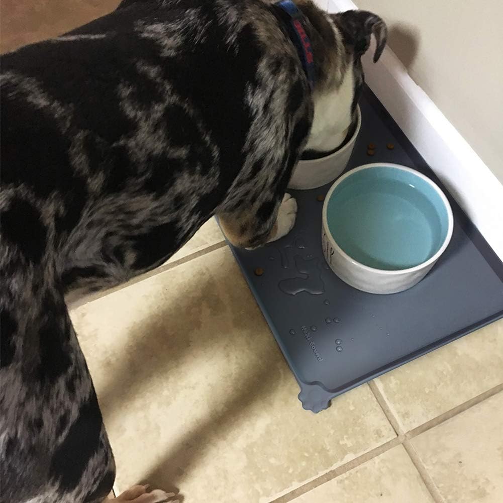 Waterproof pet feeding mats with high lips - multiple size and colors for dogs, cats & others - view 5