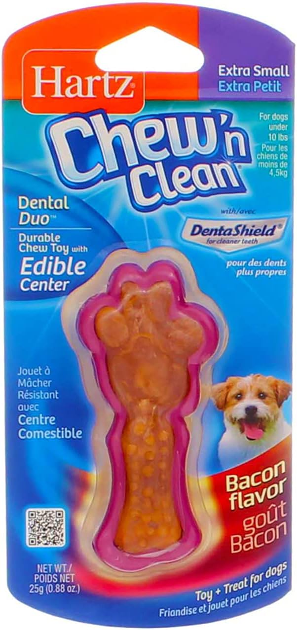 Chew N Clean Dental Duo Dog Chew Toy, Extra Small, Bacon Flavor (9 pack) (Bundle) - view 4