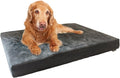 Orthopedic dog bed with memory foam for medium large pet, waterproof liner, washable microsuede gray cover, 41x27x4 inch (fit 42x28 crate)