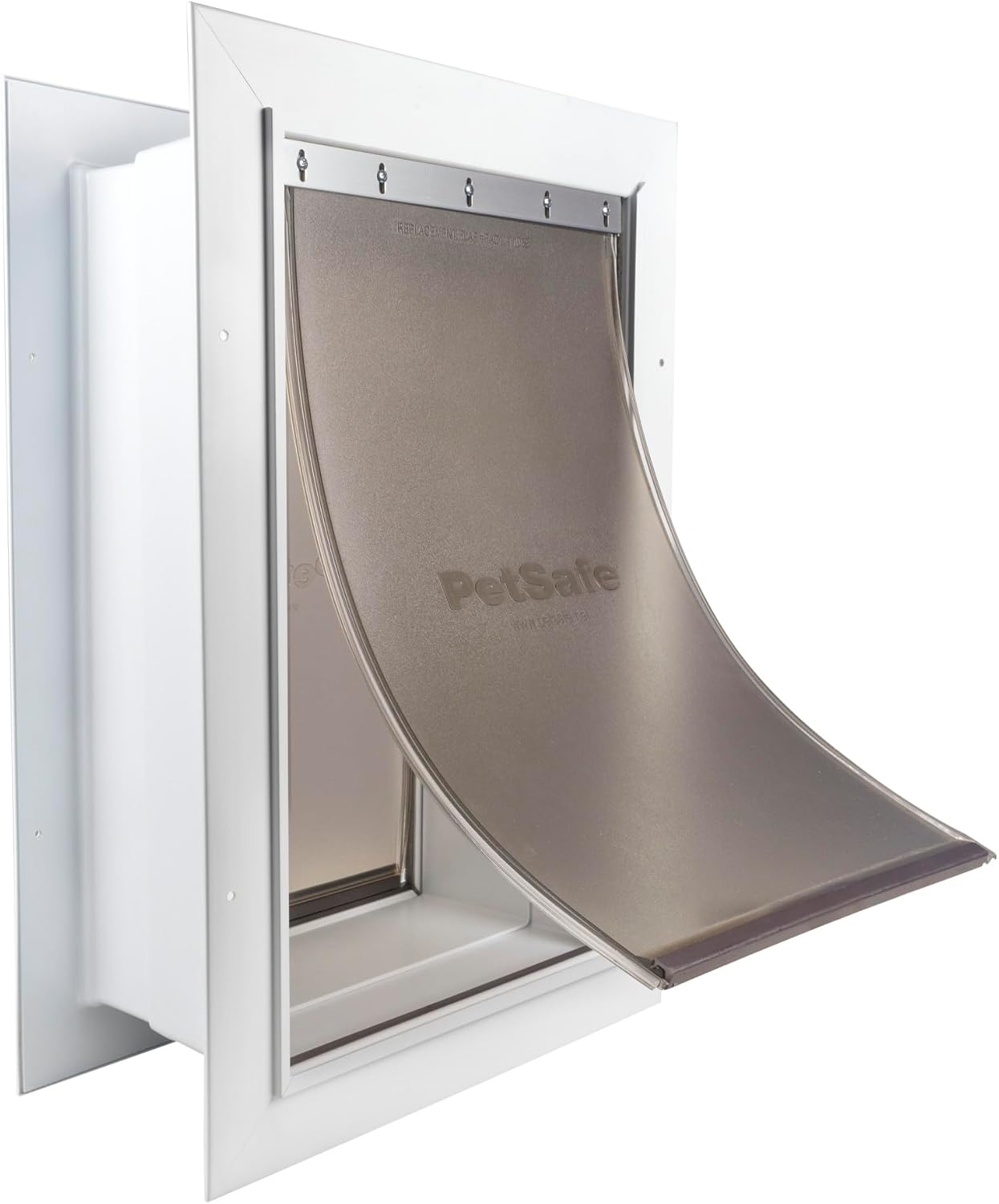 Wall Entry Pet Door, Telescoping, Dogs up to 100 lb, Large | Insulates Better Than Metal, Interior & Exterior Install, Weatherproof Double-Flap, DIY Telescoping Tunnel 4.75-7.25 in Walls
