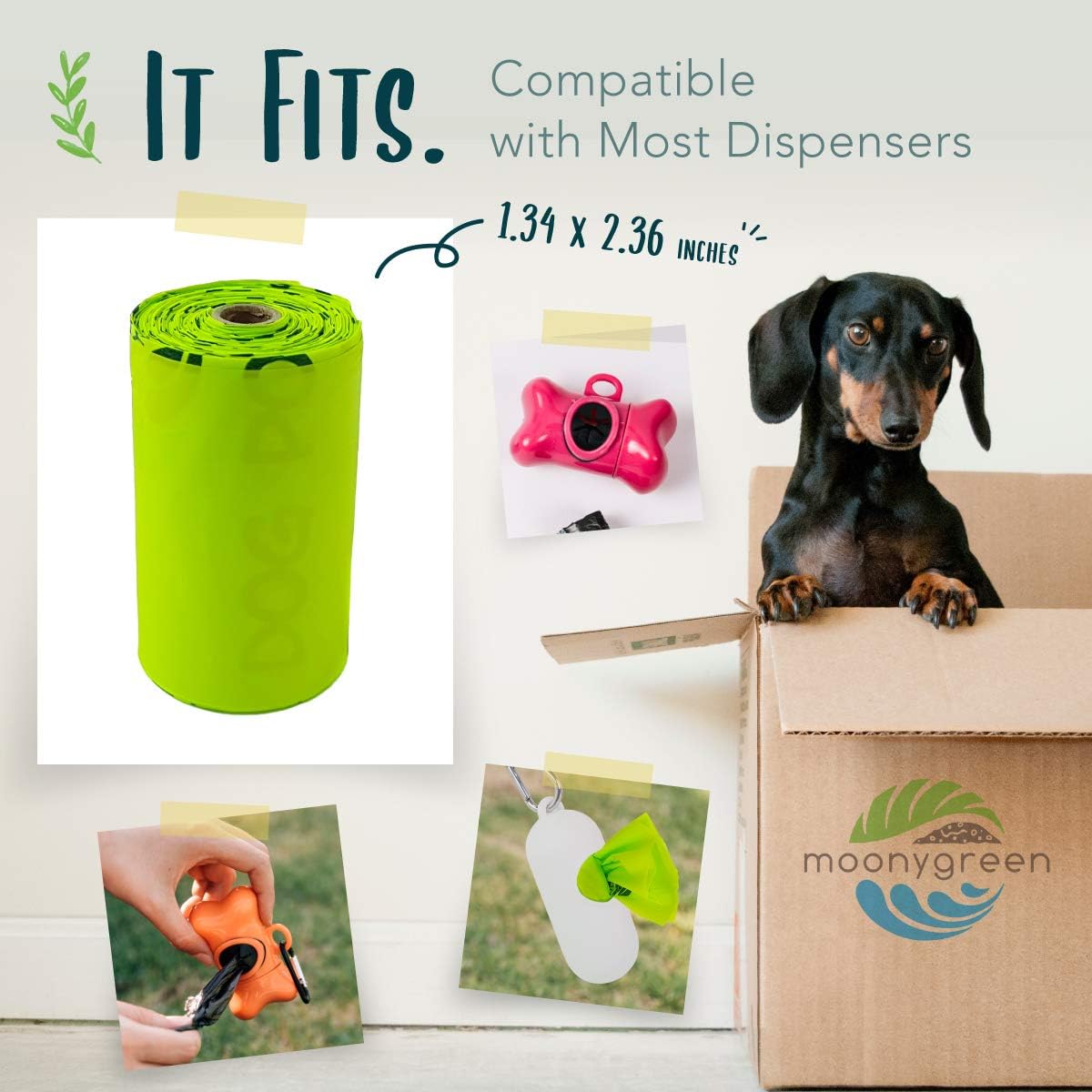 Dog poop bag, compostable doggie poop bags refills, eco-friendly pet waste bags, vegetable-based unscented, compostable, extra thick, leak proof, size 9 x 13 inches, 120 count - view 3