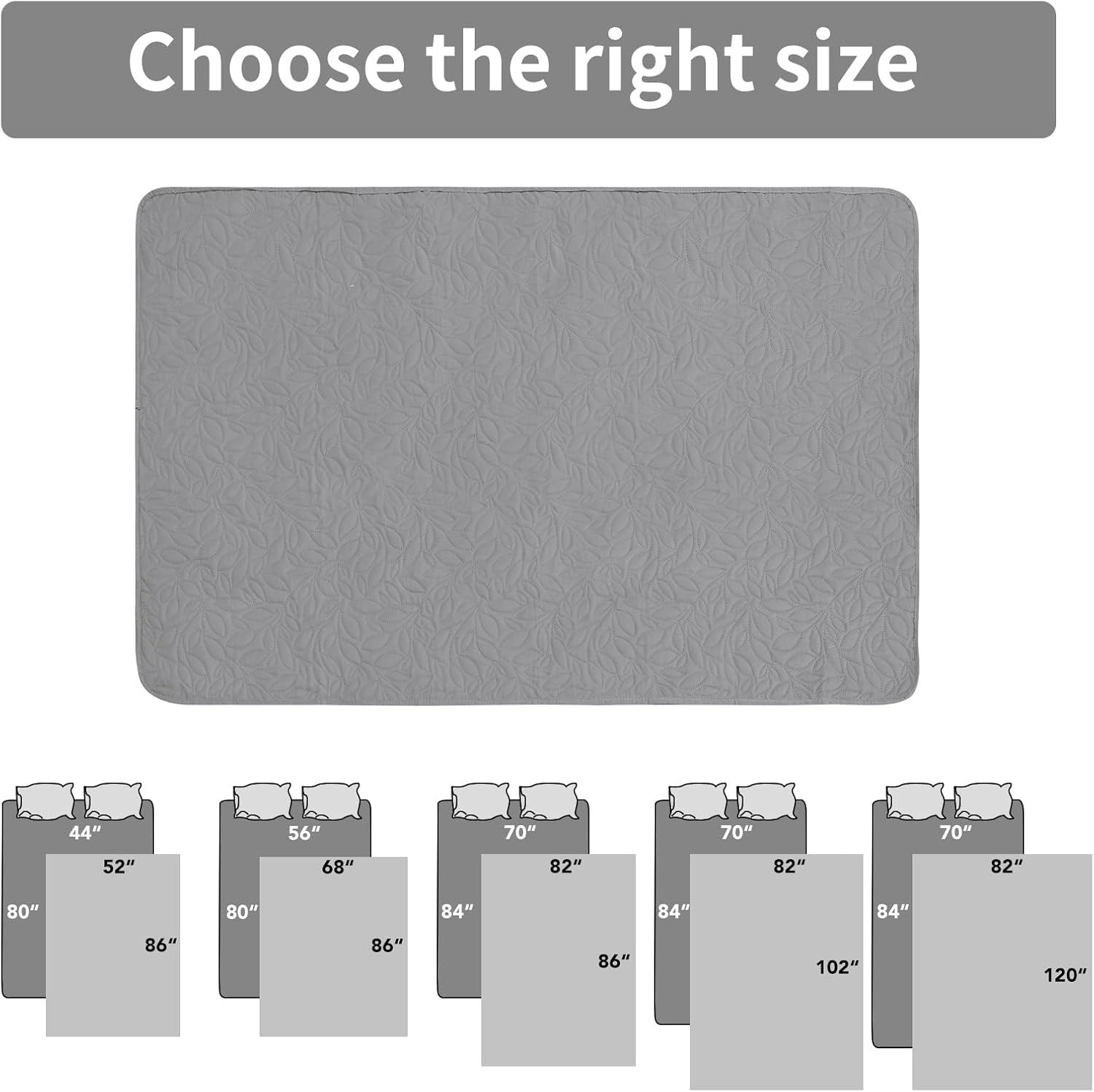 Waterproof Dog Bed Cover Reversible Leak Proof Pet Blanket Replacement Mat for Furniture Washable Couch Cover Sofa Cover for Dogs Cat(82x86 Inch, Light Gray/Ivory) - view 5