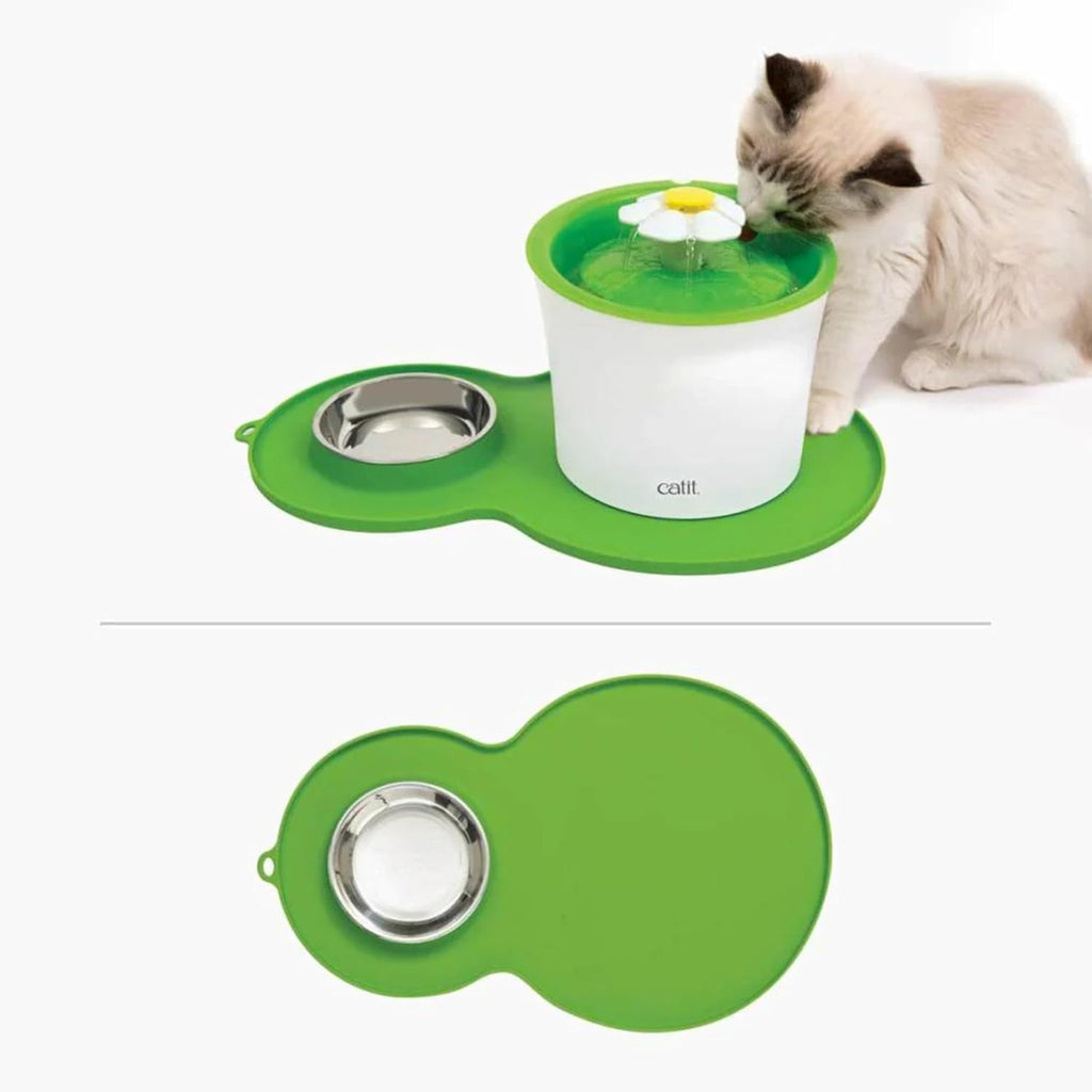 Peanut Shape Cat Placemat, Green | 17.5” x 11.4”, Medium, Model: 44012 - view 2