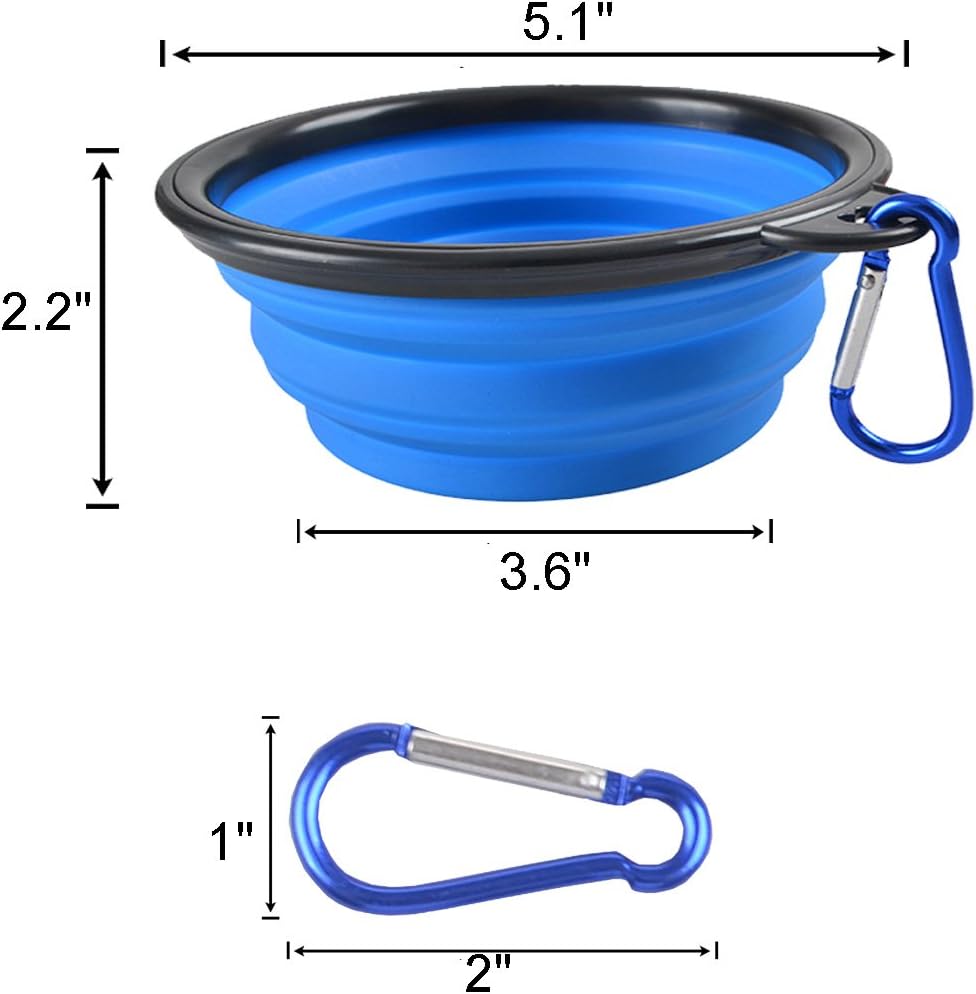 Collapsible dog bowls - 4 pack, portable travel water and food bowl with carabiner clip for dogs and cats - ideal for walking, traveling, and hiking - view 6