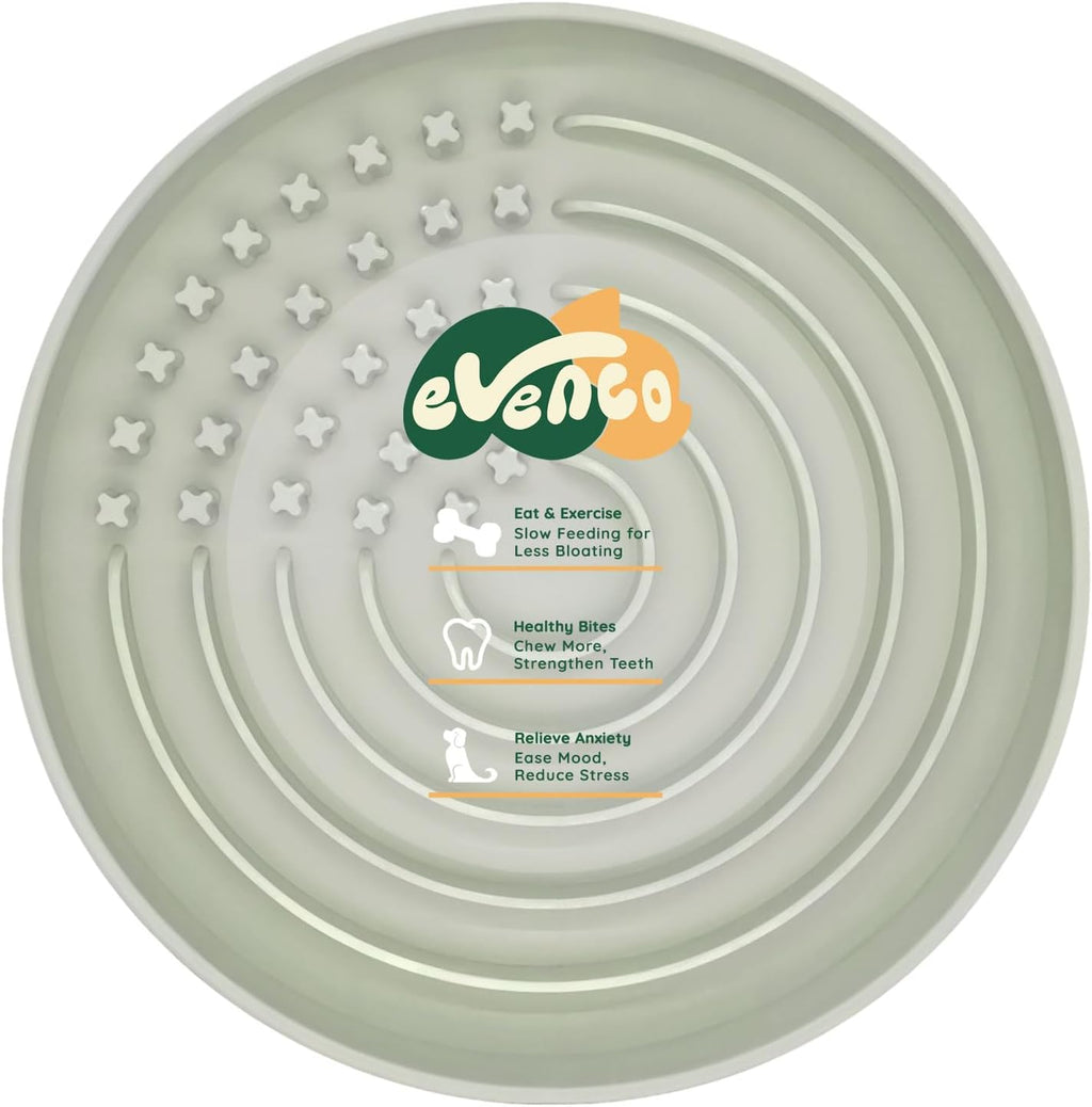 Slow feeder dog bowls, slowdown bowl - puzzle silicone dog feeding bowls with suction cups, innovative lick mat, healthy eating, dishwasher microwave safe, mealtime challenge, 7.5" x 1.3" green - view 2