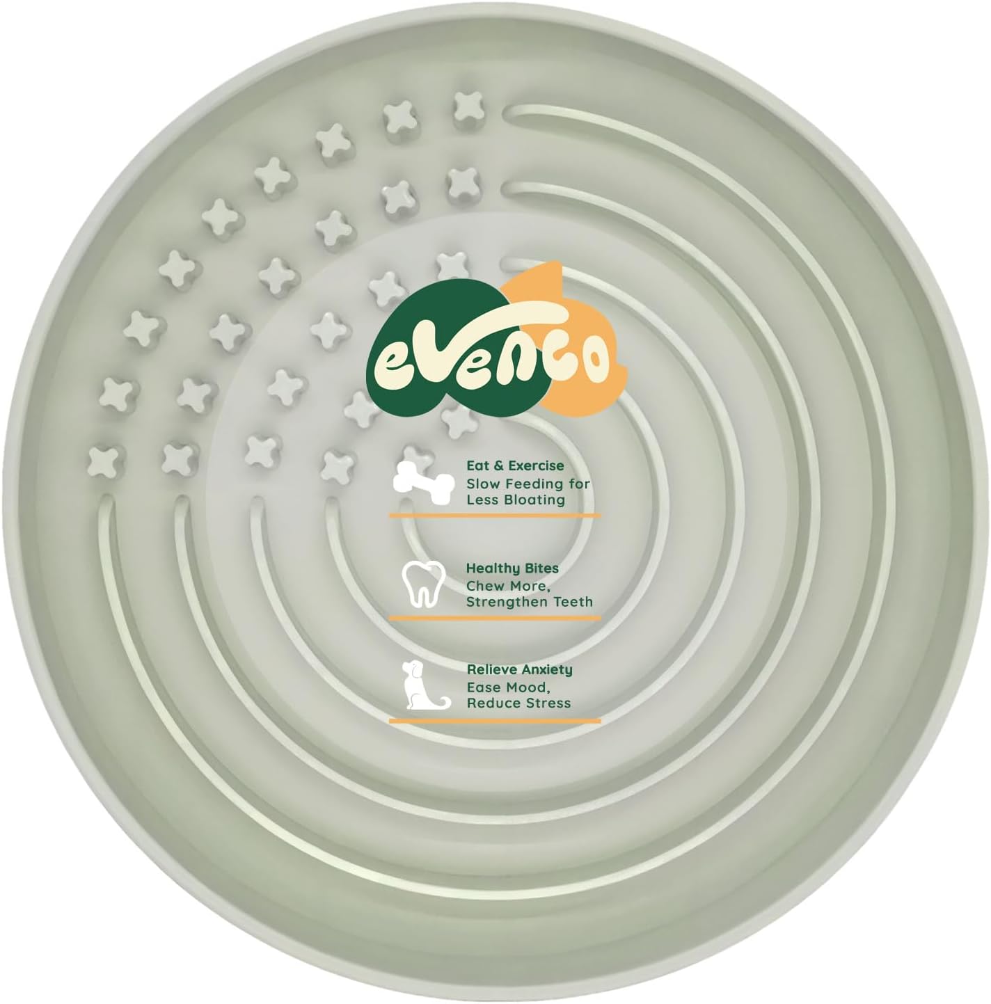Slow feeder dog bowls, slowdown bowl - puzzle silicone dog feeding bowls with suction cups, innovative lick mat, healthy eating, dishwasher microwave safe, mealtime challenge, 7.5" x 1.3" green - view 2