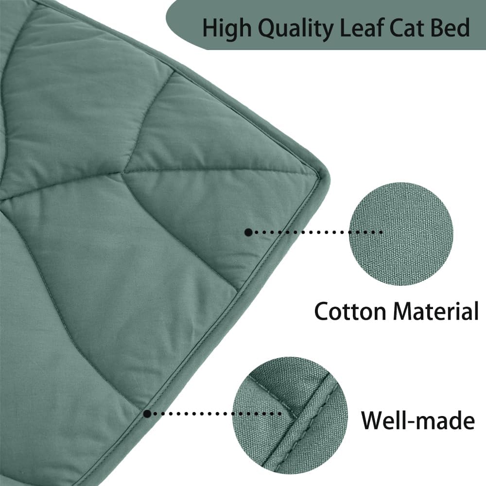30 X 20 Inch Leaf Shaped Cotton Cat Bed Pad, Warming Cat Mat, Pet Warming Pad for Cats, Warmer Mat for Feral and Indoor Cats, 2025 Enlarged and Thickened Leaf Beds - view 3