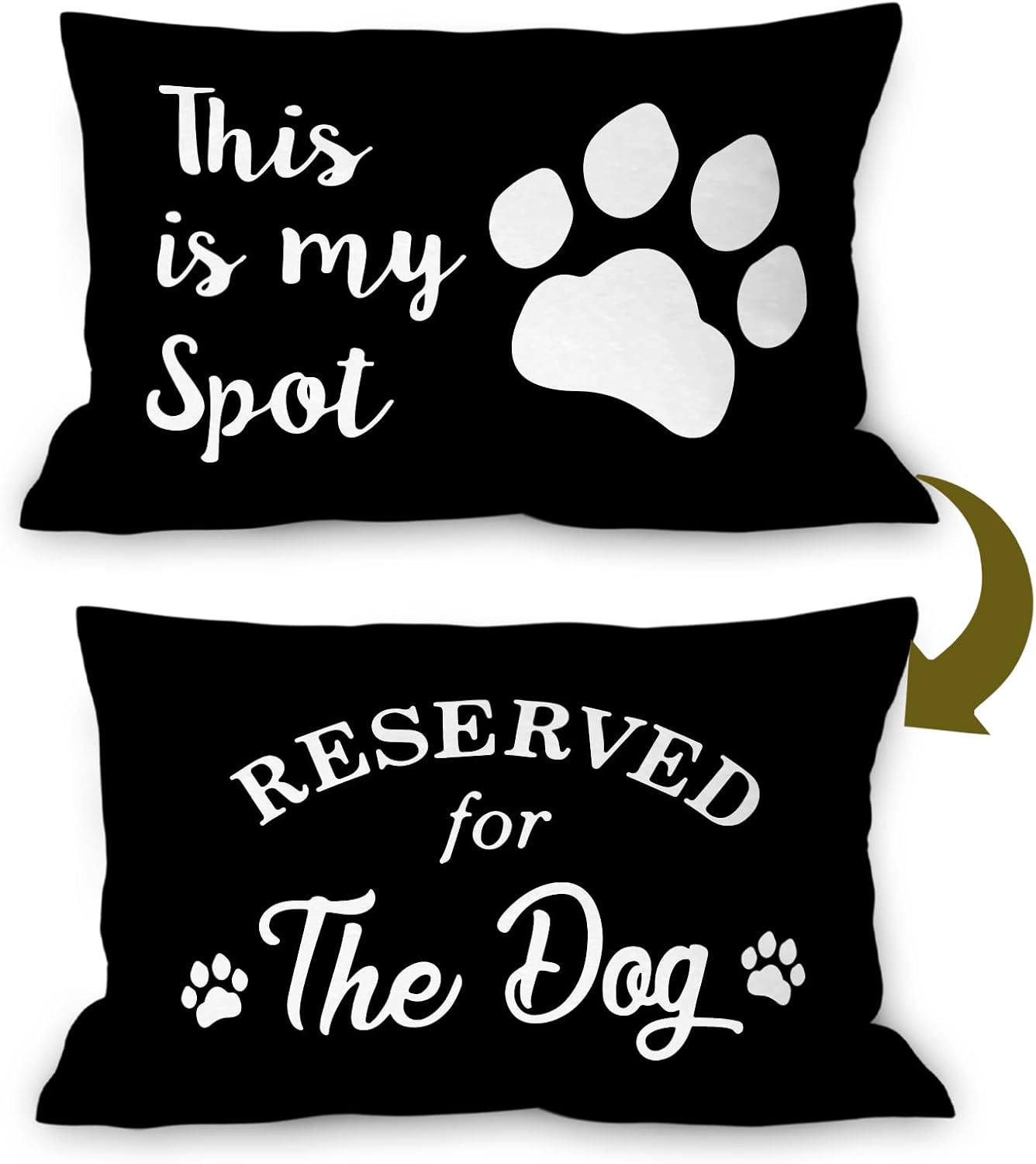 Reserved for The Dog Reversible Soft Pillow Covers Double-Sided, Funny Pet Paw This is My Spot Decorative Pillowcase, Pet Dog Lover Decor Decorations for Home Bedroom Living Room（12 × 20 Inch）